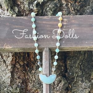 Amazonite Bohemian Moon Stone Necklace▪️ New